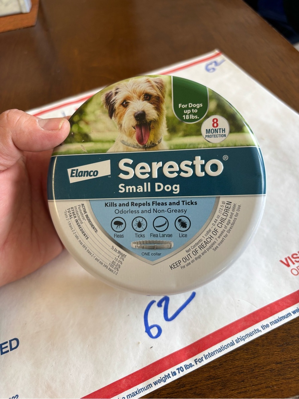 Seresto Small Dog Flea & Tick Collar 8 month protection OPEN CAN